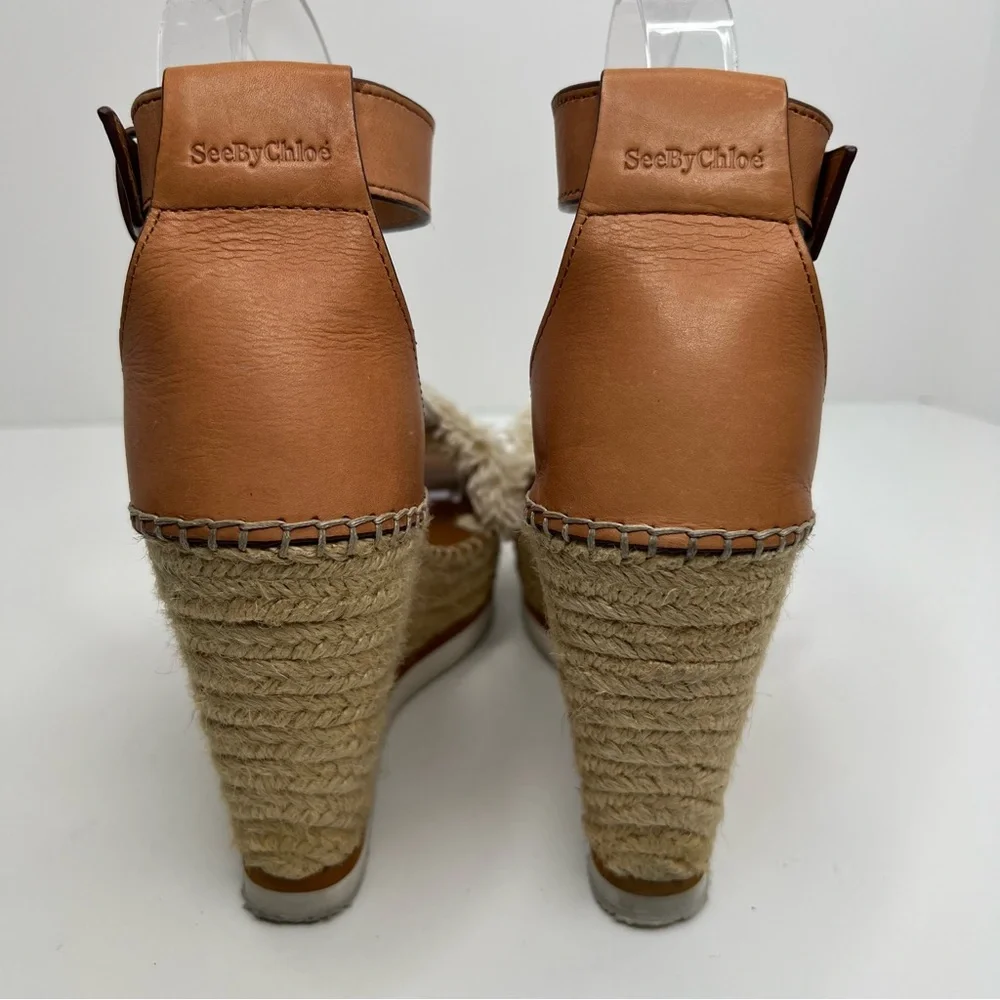 See By Chloe Glyn Espadrille Wedge Sandals Size EU 39